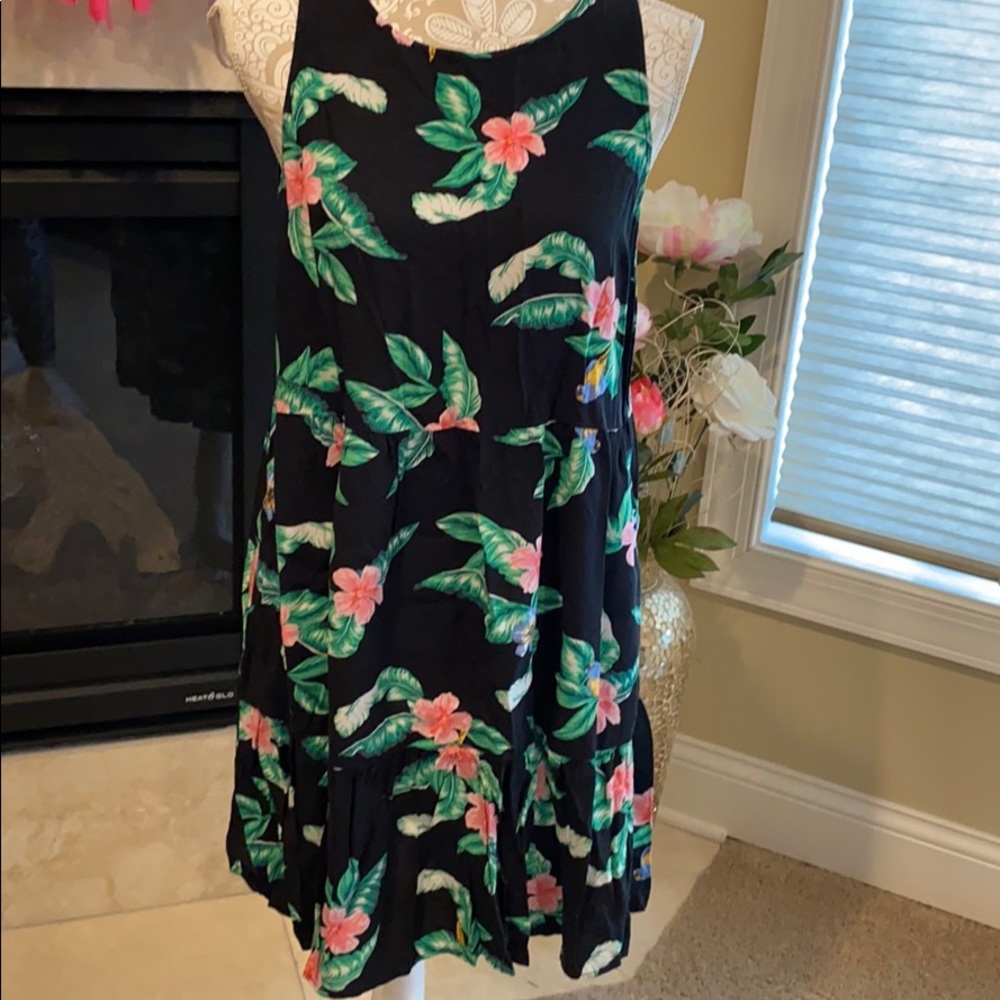 Black Floral Babydoll Dress